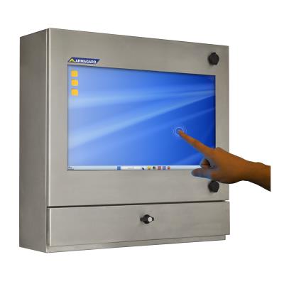 Cleanroom touch monitor PC enclosure for food processing and clean industries