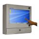 Cleanroom touch monitor PC enclosure with lockable keyboard drawer