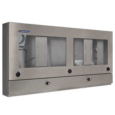 Dual monitor PC enclosure NEMA 4X from Armagard