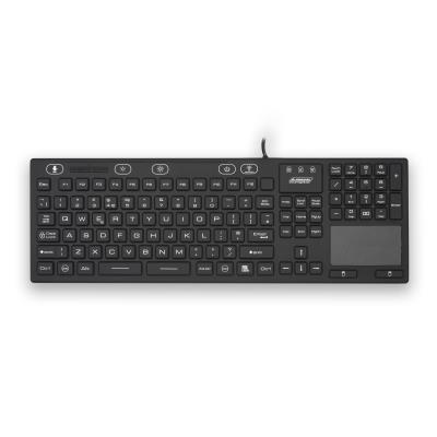 The Armagard black NEMA 6P waterproof keyboard with touchpad