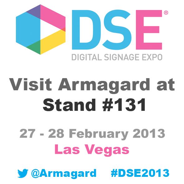 graphic to invite people to visit-armagard at stand #131 at DSE-2013